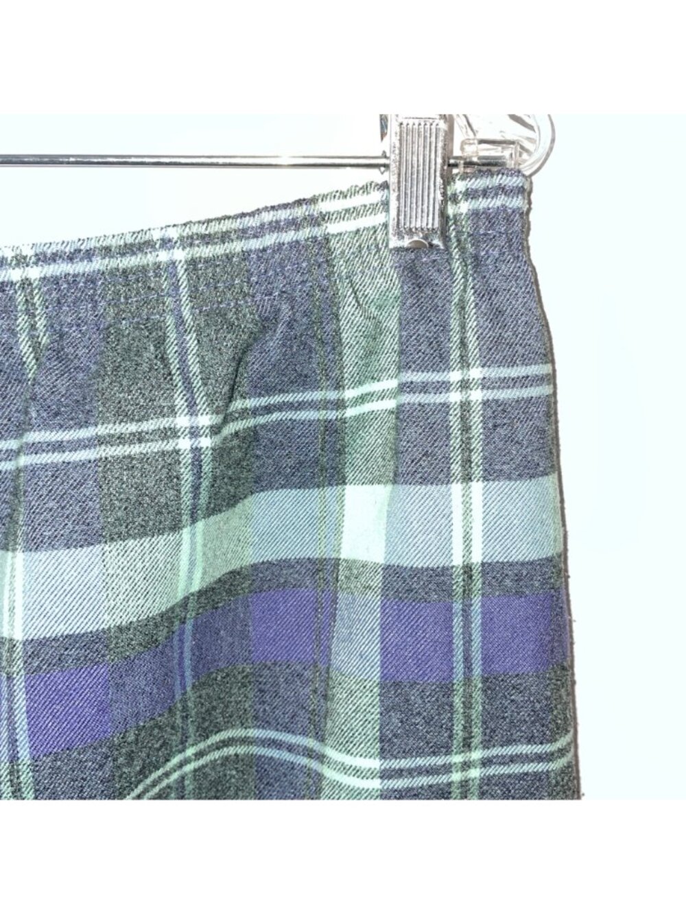 Blair Womens XL Plaid Skirt With Elastic Waistband Green Purple - Picture 2 of 6